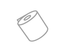 Simple yet versatile gray line art illustration of a roll of paper. Perfect for websites, apps, or presentations needing a clean, minimalist aesthetic. vector