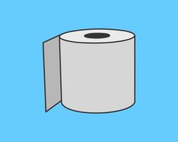 A simple yet striking illustration of a roll of toilet paper against a vibrant blue background. vector