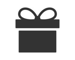 Simple, minimal icon of a gift box with bow. Perfect for holidays, celebrations, or expressing gratitude. Clean design is versatile for digital or print use. vector