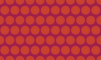 Vibrant repeating pattern of sunburst circles on a rich crimson background. Perfect for textile design, website backgrounds, or any project needing a bold, graphic element. vector