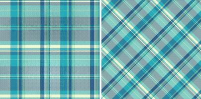 Stylish textile pattern design showcasing a classic plaid motif, rendered in cool blue hues. Ideal for backgrounds, apparel, or digital designs. vector