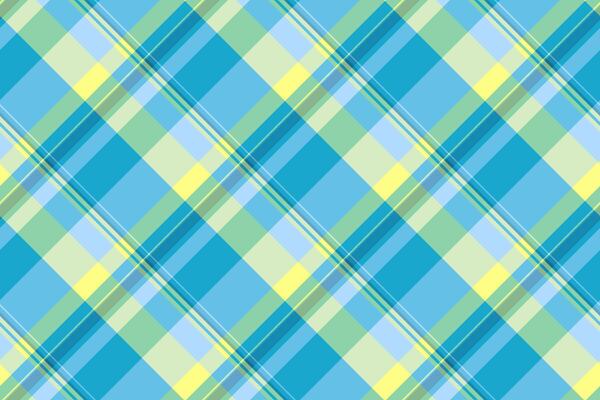 Vibrant diagonal plaid pattern in refreshing pastel blues, greens, and yellows. Perfect for textile design, website backgrounds, or crafting projects.