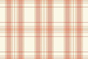 Soft peach and cream plaid pattern. Elegant, subtle texture perfect for textile design, website backgrounds, or fashion projects. Evokes feelings of warmth, comfort, and rustic charm. vector