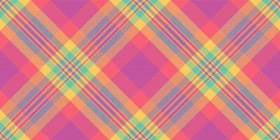 Vibrant diagonal plaid pattern in pastel shades of pink, yellow, and teal. Perfect for textile design, fashion, website backgrounds, or any project needing a cheerful, modern geometric texture. vector
