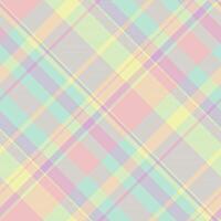 Checked plaid tartan pattern, down background seamless textile. Twill check fabric texture in light color. vector