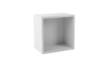 Modern Minimalist White Cube Shelf Unit. A Clean and Simple Storage Solution for Home or Office png