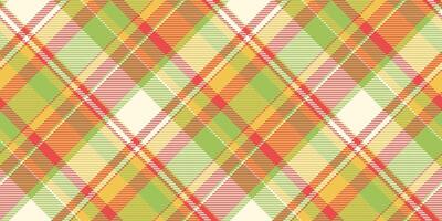 Warm plaid pattern. Bright, seamless textile design with diagonal stripes, intersecting lines, vibrant colors. Ideal for backgrounds, apparel, crafts, creative projects. vector