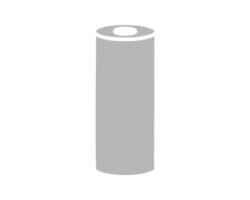 Simple grey cylinder with a white top, minimalist design. Perfect for representing storage, energy, or data concepts. Ideal for infographics, websites, apps, and presentations. vector