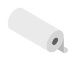 Clean, minimalist isometric illustration of a roll of paper. Perfect for representing cleanliness, simplicity, or new beginnings. vector