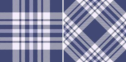 Classic tartan patterns, diagonally and straight, in two shades of blue. Ideal for background, textile design, or adding a touch of traditional elegance. vector