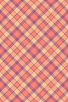 Variety background check tartan, blanket textile seamless. Stroke fabric plaid texture pattern in salmon and orange colors. vector