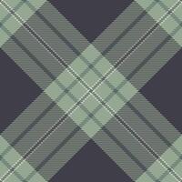 Stylish sage green and charcoal gray plaid pattern. Diagonal lines create a dynamic, modern feel. Perfect for textile design, website backgrounds, or fashion projects. vector