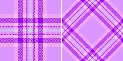 Vibrant lilac plaid pattern design, featuring intersecting lines creating a classic, yet modern aesthetic. Ideal for backgrounds, textiles, and creative projects. vector