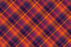 Warm, vibrant tartan pattern in orange, burgundy, and navy. Ideal for backgrounds, textiles, and designs needing a classic yet modern touch. Versatile texture. vector