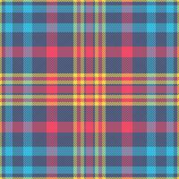 Vibrant plaid pattern in teal, pink, and yellow. Perfect for textile design, fashion, or website backgrounds. This cheerful, seamless texture evokes feelings of warmth and energy. vector