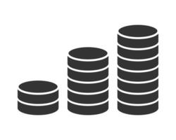 Ascending stacks of coins, symbolizing growth, investment, or savings. Simple and clean graphic suitable for financial or business illustrations. Investment concept. vector