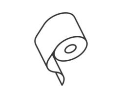 Clean, minimalist line art illustration of a roll of toilet paper. Perfect for websites, apps, or presentations needing a simple, yet effective graphic. vector