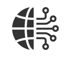 Modern icon symbolizing global connectivity and technology. Use for IT, networking, or international business concepts. Clean, minimal style. Great for UIUX design. vector