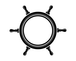 Classic black ship wheel icon, steering the course. Great for nautical themes, adventure, or control concepts. Use it to add vintage flair to your project. vector