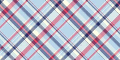 Elegant diagonal plaid pattern in soft pastel blues, pinks, and creams. Ideal for textile designs, backgrounds, or website templates. Evokes feelings of serenity and sophistication. vector