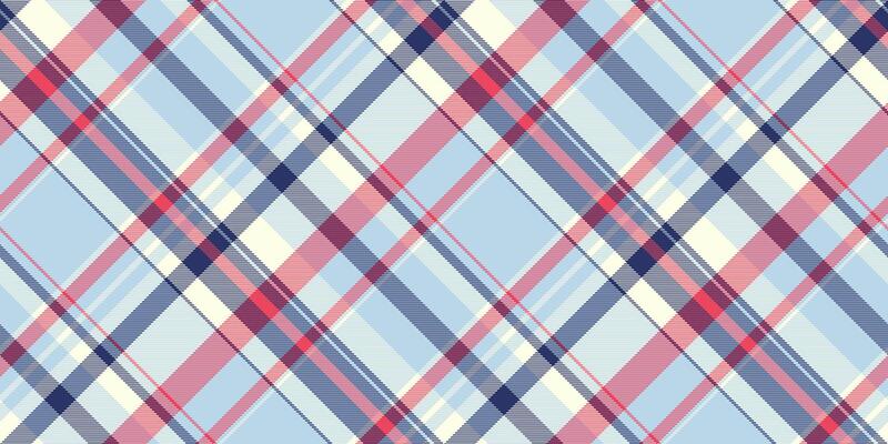 Elegant diagonal plaid pattern in soft pastel blues, pinks, and creams. Ideal for textile designs, backgrounds, or website templates. Evokes feelings of serenity and sophistication.