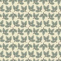 Elegant seamless pattern of stylized leaves on a cream background. Perfect for textile design, wallpaper, packaging, or any project requiring a sophisticated, natureinspired motif. vector