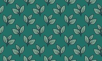 Seamless teal green leaf pattern. Simple, elegant foliage design perfect for textile prints, website backgrounds, or packaging. Evokes nature, growth, and freshness. A versatile, minimalist style. vector