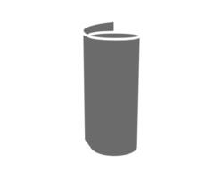 Abstract gray cylinder, subtly suggesting a rolledup document or scroll. Represents potential, new beginnings, or stored information. vector
