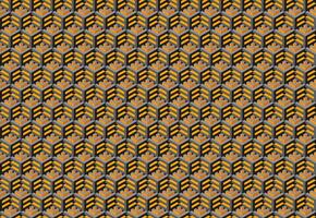 Abstract geometric seamless pattern. Hexagonal grid with 3D effect, golden and gray color scheme. Perfect for backgrounds, textures, website design, and print materials. vector