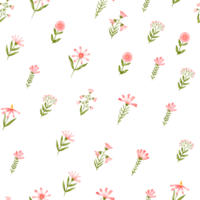 Hand drawn red wildflowers seamless pattern. Repeated wrapping paper, textile. Field springtime blossom flowers on isolated background. Endless design png