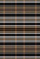 Menswear tartan background textile, silky fabric seamless. Fluffy texture pattern plaid check in orange and black colors. vector