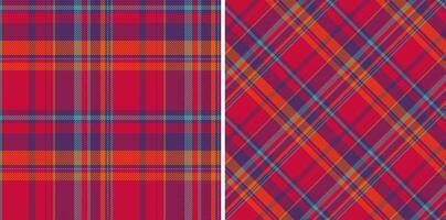 Vibrant plaid pattern showcasing two unique angled arrangements, ideal for textile design, backgrounds, or festive seasonal themes, evokes warmth and tradition. vector