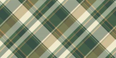 Elegant diagonal plaid pattern in muted greens and creams. Perfect for textile design, fashion, or website backgrounds. Evokes a sense of calm and sophistication. Ideal for autumnal or rustic themes. vector