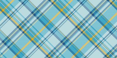 Vibrant diagonal plaid pattern in calming blue and gold hues. Perfect for textile design, website backgrounds, or crafting projects. vector