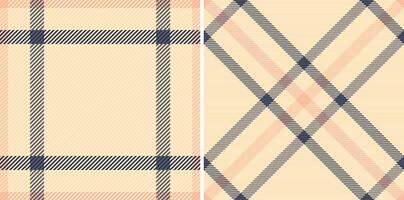 Elegant cream plaid patterns, perfect for textile design, fashion, or website backgrounds. Subtle peach and navy accents create a sophisticated, versatile aesthetic. vector