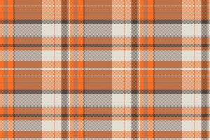 Warm autumnal plaid pattern in orange, beige, and gray. Perfect for textile design, fallthemed projects, or creating a cozy, rustic aesthetic. vector
