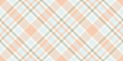 Subtle pastel plaid pattern in peach, light blue, and beige. Perfect for textile designs, website backgrounds, or crafting projects. Evokes a feeling of calm and serenity. vector