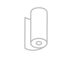 Simple, minimalist line art illustration of a roll of paper or fabric. Perfect for websites, apps, or presentations needing a clean, modern aesthetic. vector