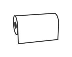 Simple line art illustration of a roll of paper. Perfect for representing concepts of cleanliness, new beginnings, or potential. vector