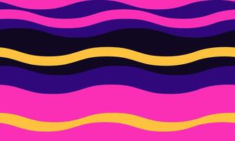 Vibrant wavy abstract background. Bold pink, purple, and yellow stripes create a dynamic, energetic design perfect for websites, presentations, or social media. vector