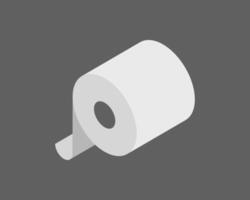 Clean, minimalist isometric illustration of a roll of toilet paper. Perfect for hygiene, cleanliness, or even abstract design concepts. vector