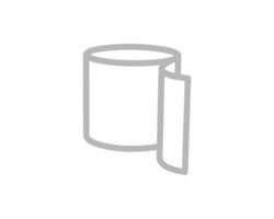 Simple grey line art illustration of a roll of paper with a section unfurling. Perfect for representing concepts of new beginnings, progress, or the unfolding of a story. vector
