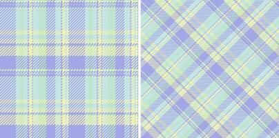 Texture fabric textile of background pattern seamless with a plaid tartan check. Set in light colors for pillow arrangement on bed. vector