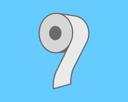A stylized illustration of a toilet paper roll against a light blue background. The minimalist design lends itself to various applications, from hygienerelated marketing to conceptual art. vector