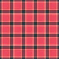 Vibrant plaid pattern in shades of pink and charcoal. Classic woven texture creates a cozy, rustic feel. Ideal for backgrounds, apparel design, or holiday themes. vector