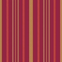 Professional fabric texture background, neat stripe pattern vertical. Pealistic seamless lines textile in red and yellow colors. vector