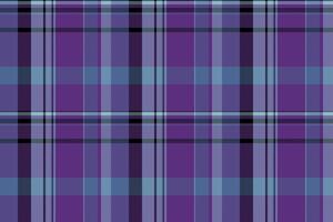 Dining room texture textile pattern, hipster background check tartan. Apartment plaid fabric seamless in violet and blue colors. vector