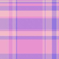 Other fabric background check, tissue plaid pattern texture. Pyjamas seamless tartan textile in pink and indigo colors. vector