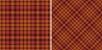 Warm autumnal plaid patterns in two styles classic and diagonal. Perfect for fallthemed designs, textiles, and backgrounds. Evokes feelings of warmth, comfort, and rustic charm. vector