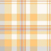 Pastel plaid pattern in orange, grey, and white. Perfect for textile designs, website backgrounds, or crafting projects. Evokes a feeling of warmth and comfort. Ideal for autumnal or spring themes. vector